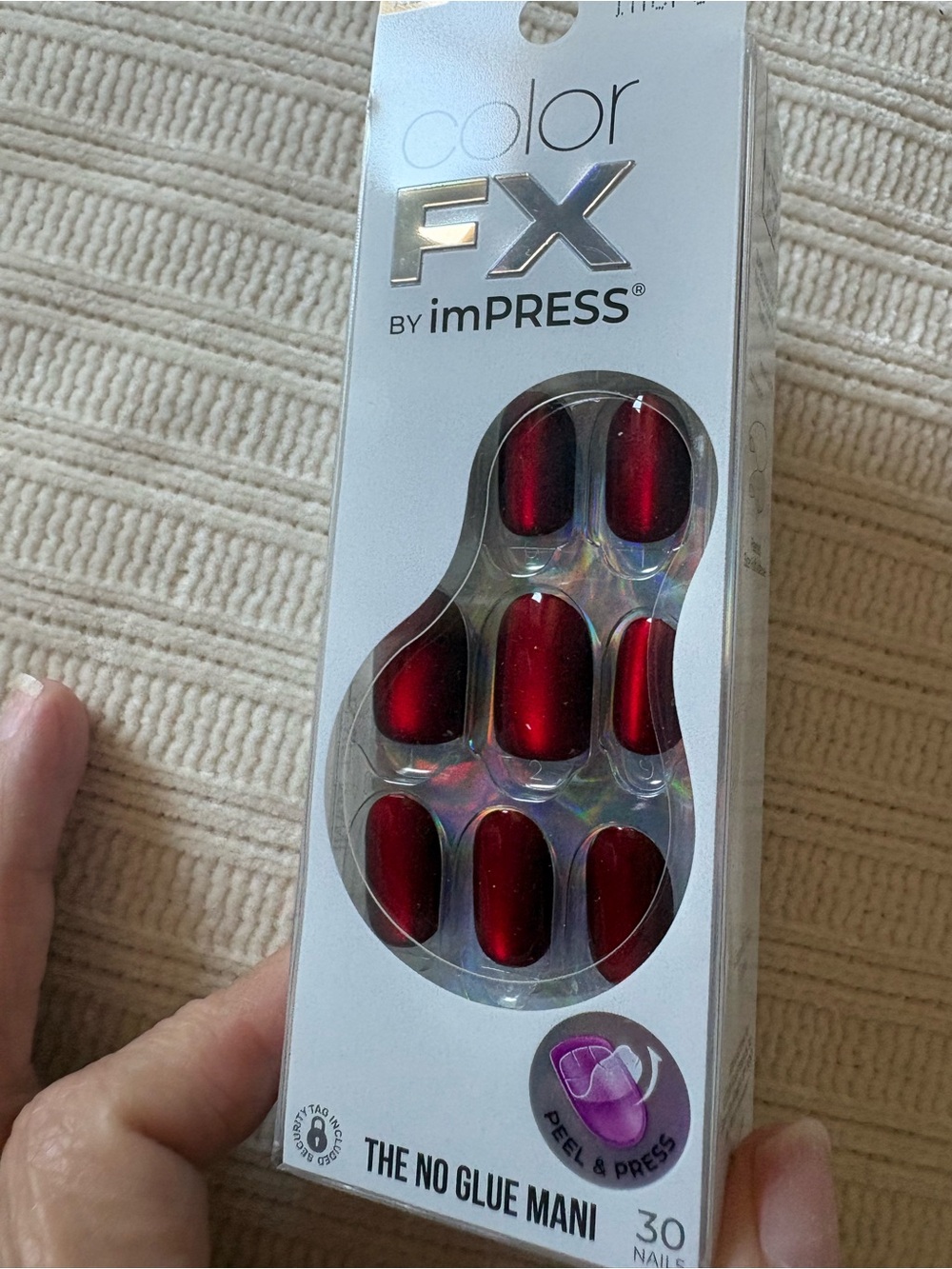 imPRESS Deep Red Gel-Look Press-On Nails